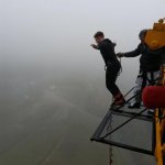 Bungee jumping off a tv tower!