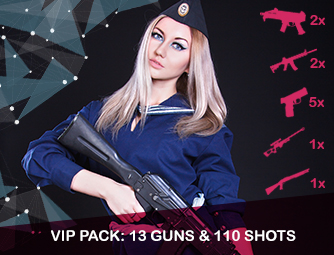 VIP pack: 13 guns & 110 shots